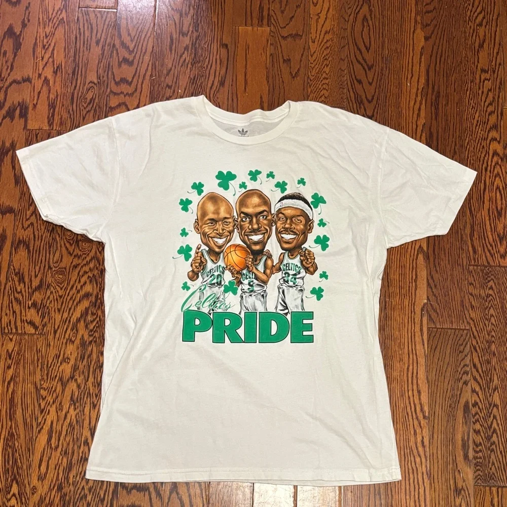 Adidas Vintage Celtics Basketball White Cotton T-Shirt Men’s Size: XL